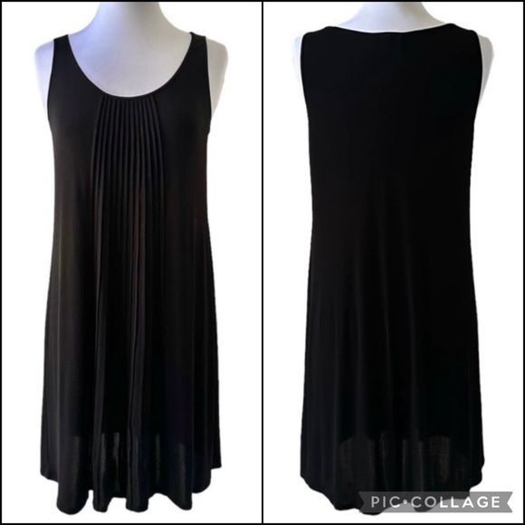 Eileen Fisher 100% Silk Pin-tuck Detail Tunic Shift Midi Tank Dress - Picture 3 of 7